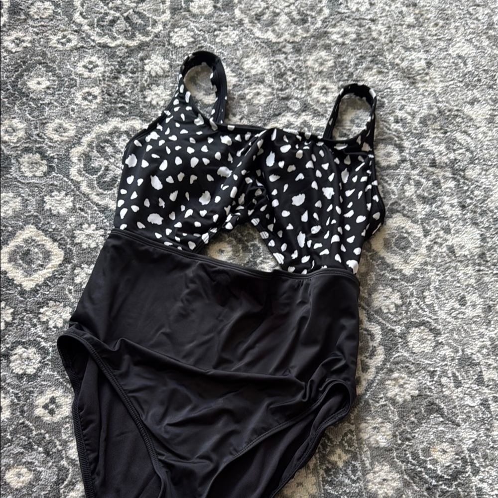 Black and White One-Piece Swimsuit